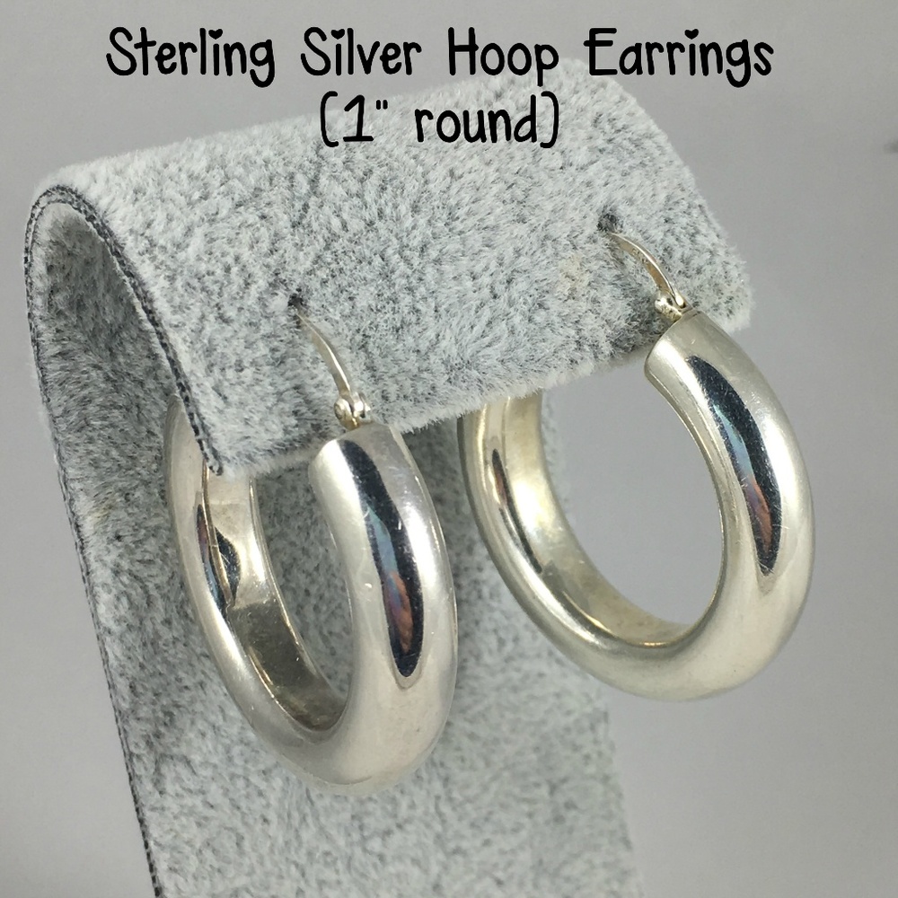 Sterling Silver Tubular Hoop Earrings